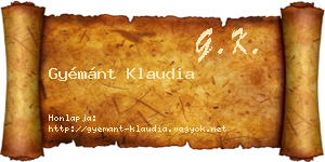 Gyémánt Klaudia névjegykártya
